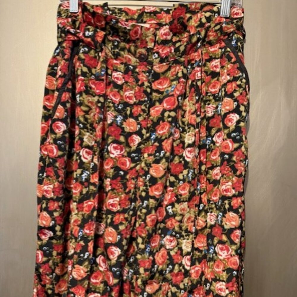 Vintage Boho Wide Leg Floral Bell Bottom Pants - Picture 8 of 16